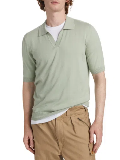 Saks Fifth Avenue Men's Collection Johnny Collar Polo In Green