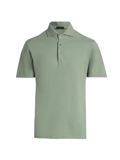 Saks Fifth Avenue Men's Collection Knit Piqué Polo Shirt In Green