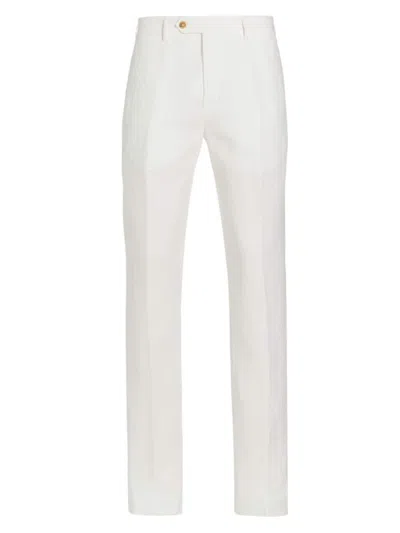 Saks Fifth Avenue Men's Collection Linen Crease-front Trousers In White