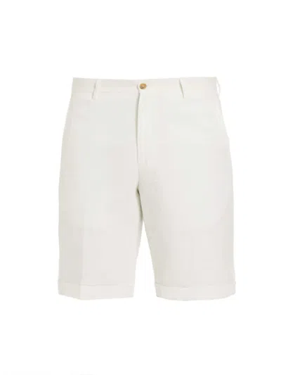 Saks Fifth Avenue Men's Collection Linen Flat-front Shorts In White