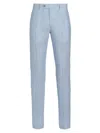 Saks Fifth Avenue Men's Collection Linen Flat-front Trousers In Soft Blue