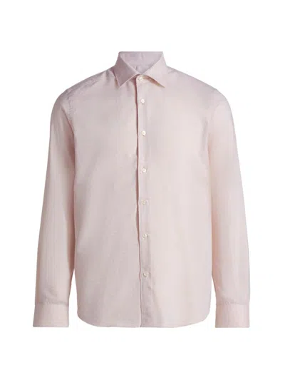 Saks Fifth Avenue Men's Collection Melange Cotton Sport Shirt In Neutral