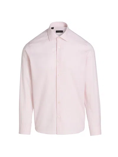 Saks Fifth Avenue Men's Collection Melange Cotton Sport Shirt In Pink
