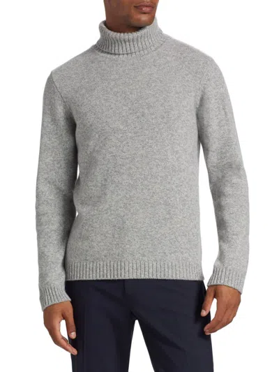 Saks Fifth Avenue Men's Collection Melange Long-sleeve Turtleneck In Gray