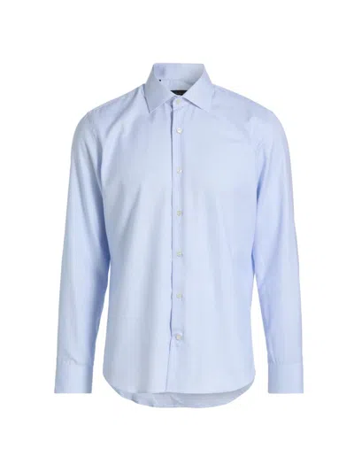 Saks Fifth Avenue Men's Collection Minicheck Dress Shirt In Blue