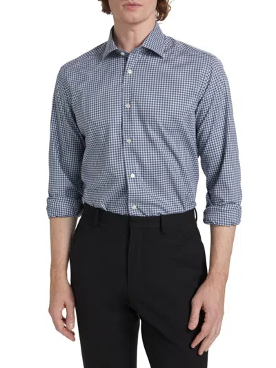 Saks Fifth Avenue Men's Collection Navy Check Shirt