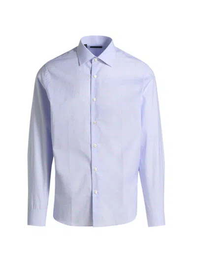 Saks Fifth Avenue Men's Collection Plaid Cotton Dress Shirt In Blue