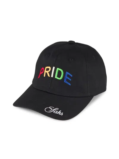 Saks Fifth Avenue Men's Collection Pride Logo Baseball Cap In Moonless Night