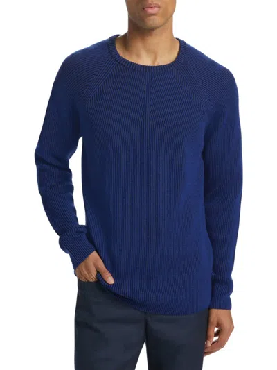 Saks Fifth Avenue Men's Collection Ribbed Crewneck Sweater In Blue