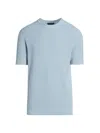 Saks Fifth Avenue Men's Collection Rib-knit Short-sleeve Sweater In Blue