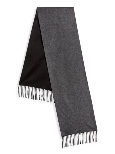 Saks Fifth Avenue Men's Collection Silk-cashmere Fringe-trimmed Scarf In Gray