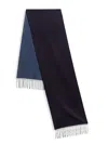 Saks Fifth Avenue Men's Collection Silk-cashmere Fringe-trimmed Scarf In Navy Blazer
