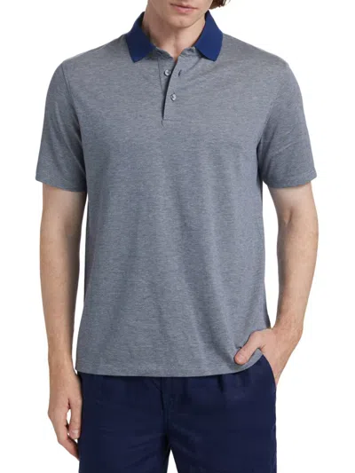 Saks Fifth Avenue Men's Collection Small Brick Polo Shirt In Light Blue