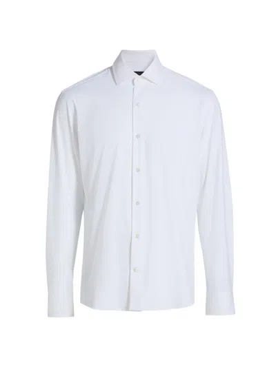 Saks Fifth Avenue Men's Collection Solid Cotton Dress Shirt In White