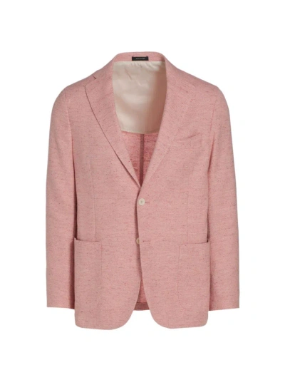 Saks Fifth Avenue Men's Collection Speckled Cotton-blend Two-button Sport Coat In Coral