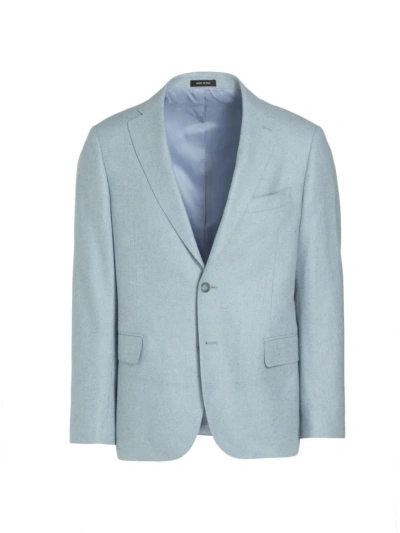 Saks Fifth Avenue Men's Collection Speckled Silk & Wool-blend Two-button Sport Coat In Soft Blue