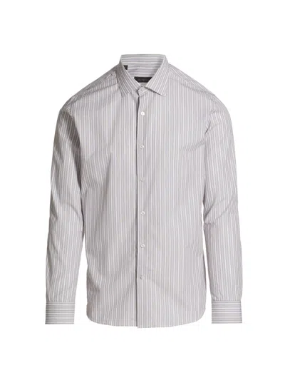 Saks Fifth Avenue Men's Collection Striped Cotton Button-front Shirt In White