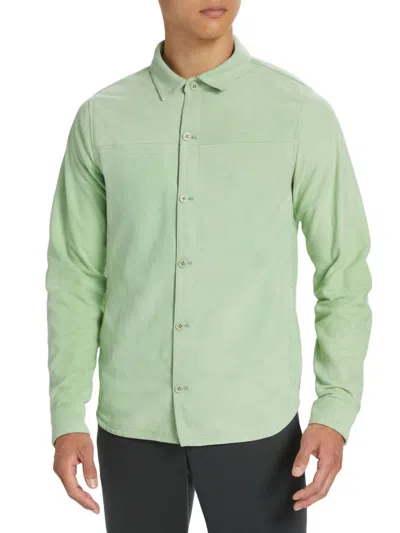 Saks Fifth Avenue Men's Collection Suede Shirt In Quiet Green