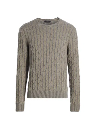 Saks Fifth Avenue Men's Collection Vanise Cable Crewneck Sweater In Brown