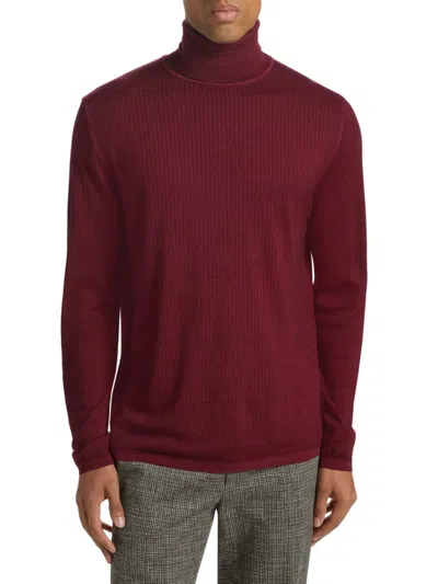 Saks Fifth Avenue Men's Collection Vertical Ribbed Turtleneck Sweater In Pink