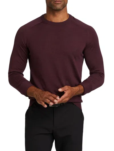 Saks Fifth Avenue Men's Collection Wool-silk Lightweight Crewneck Sweater In Eggplant