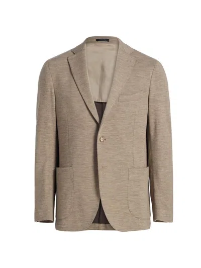 Saks Fifth Avenue Men's Collection Wool-blend Jersey Sport Coat In Brown