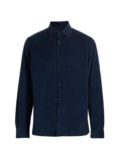 Saks Fifth Avenue Men's Cotton Corduroy Button-front Shirt In Blue