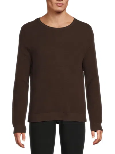 Saks Fifth Avenue Men's Cotton Crewneck Sweater In Brown