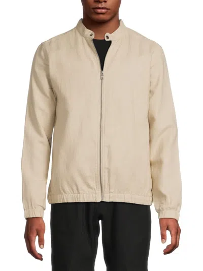 Saks Fifth Avenue Men's Cotton-linen Bomber Jacket In Acorn