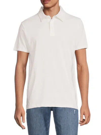 Saks Fifth Avenue Men's Heathered Short Sleeve Polo In White
