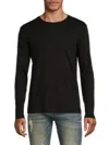 Saks Fifth Avenue Men's Crewneck Long Sleeve Tee In Black