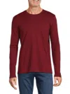 Saks Fifth Avenue Men's Crewneck Long Sleeve Tee In Cabernet