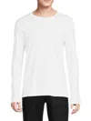 Saks Fifth Avenue Men's Crewneck Long Sleeve Tee In White