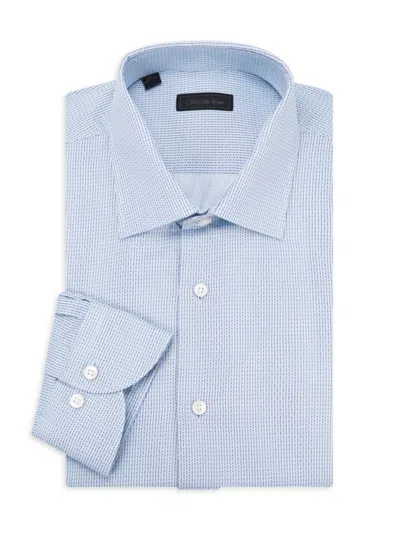 Saks Fifth Avenue Men's Dash Dot Dress Shirt In Blue