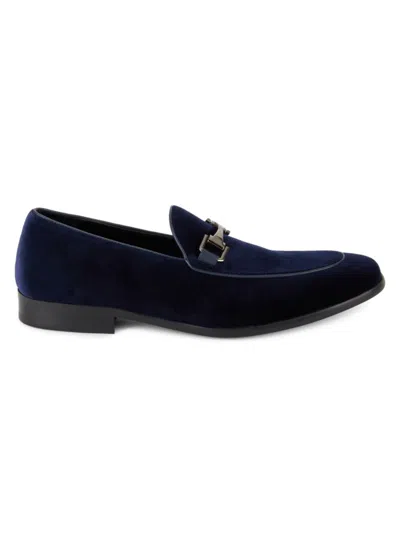 Saks Fifth Avenue Men's David Velvet Bit Loafers In Navy