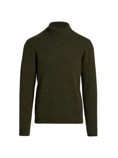 Saks Fifth Avenue Men's Donegal Turtleneck Sweater In Green