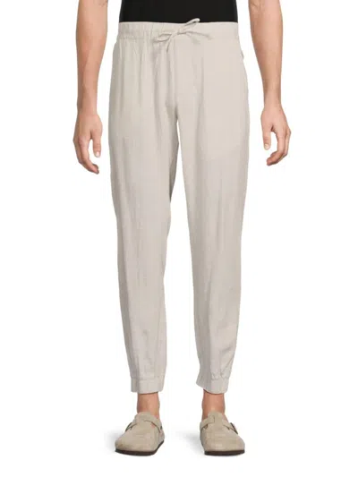 Saks Fifth Avenue Men's Linen Blend Drawstring Jogger Pants In Acorn