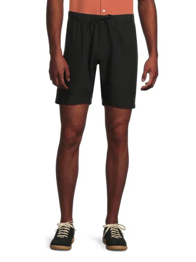 Saks Fifth Avenue Men's Linen Blend Drawstring Shorts In Black