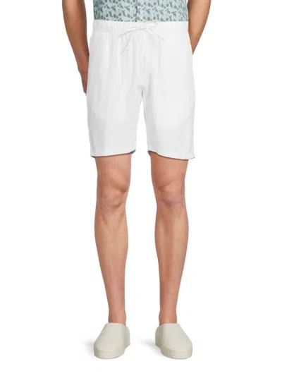 Saks Fifth Avenue Men's Linen Blend Drawstring Shorts In White
