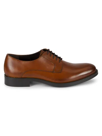 Saks Fifth Avenue Men's Ellis Leather Derbys In Cognac