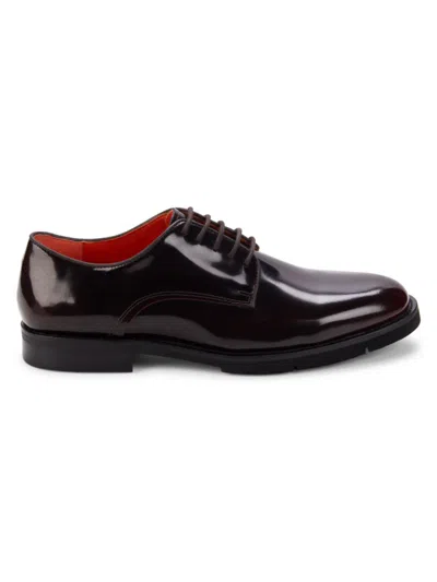 Saks Fifth Avenue Men's Emiliano Leather Derby Shoes In Bordeaux