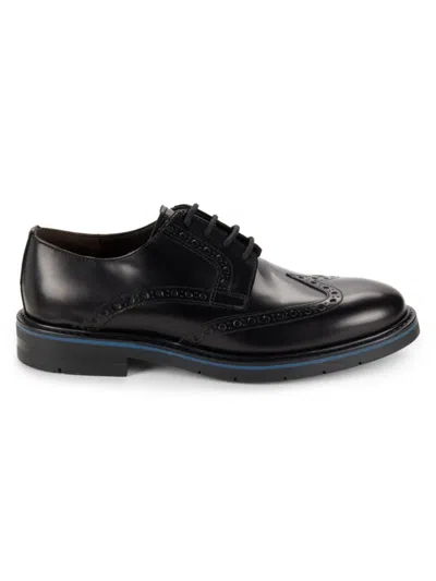Saks Fifth Avenue Men's Ethan Brogue Leather Derby Shoes In Black