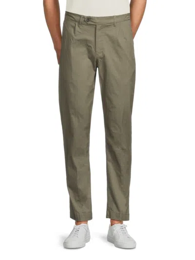 Saks Fifth Avenue Men's European Pleated Chino Pants In Green