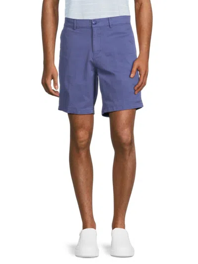 Saks Fifth Avenue Men's Flat Front Chino Shorts In Bijou Blue