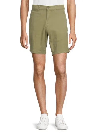 Saks Fifth Avenue Men's Flat Front Chino Shorts In Oil Green