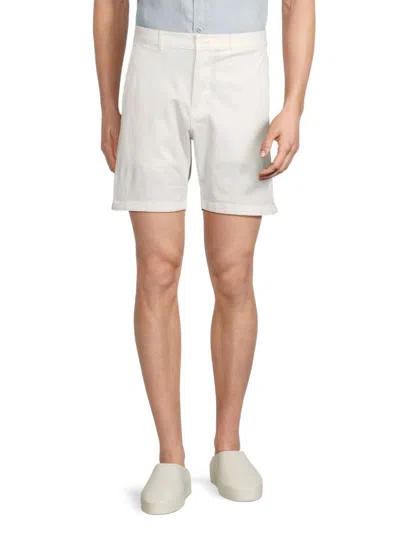 Saks Fifth Avenue Men's Flat Front Chino Shorts In White