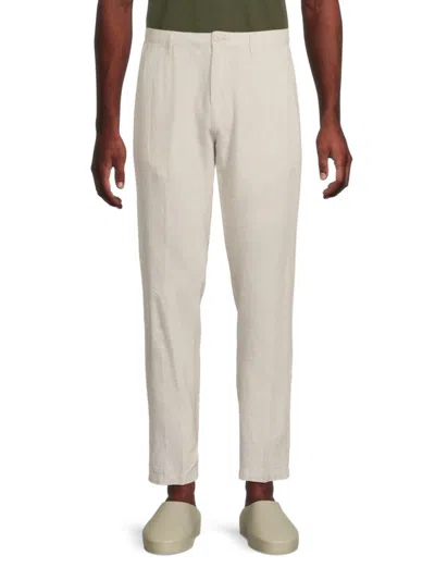 Saks Fifth Avenue Men's Linen-blend Flat Front Pants In Acorn