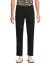 Saks Fifth Avenue Men's Linen-blend Flat Front Pants In Black