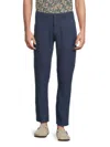 Saks Fifth Avenue Men's Linen-blend Flat Front Pants In Marine Navy