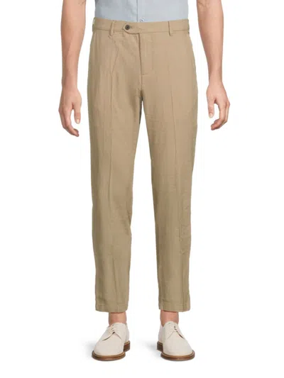 Saks Fifth Avenue Men's Linen-blend Side-tab Trousers In Portabella